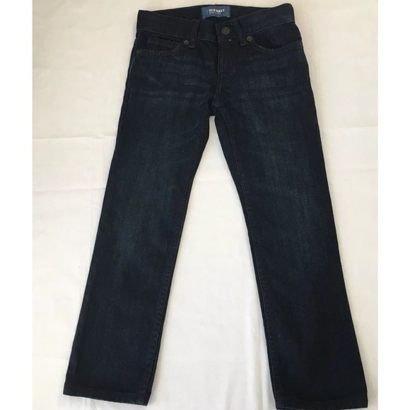 Old Navy Kids Sz 6 Regular Stretch Skinny Jeans Pants Overdyed Blue Straight - Picture 1 of 12